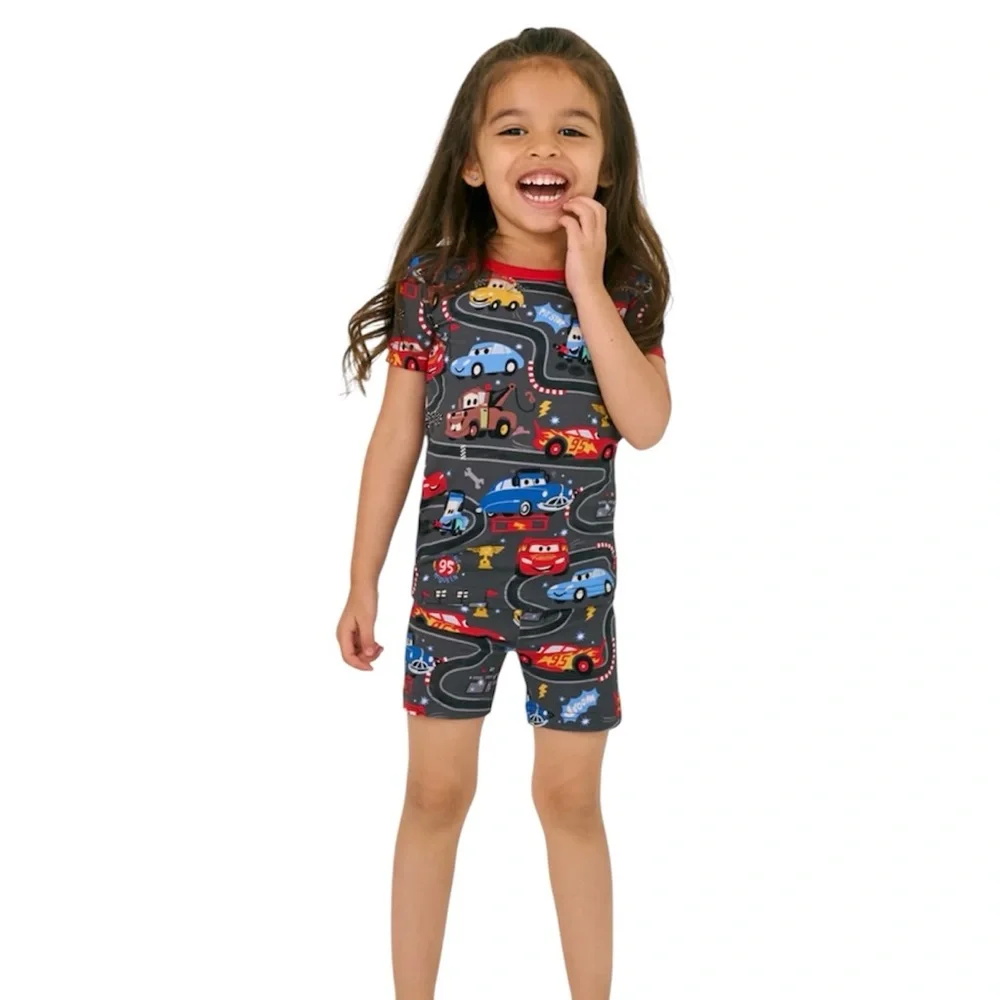 Little Sleepies Disney Cars Piston Cup Bamboo Pajama Set 2 Piece Size 5/6 NWT